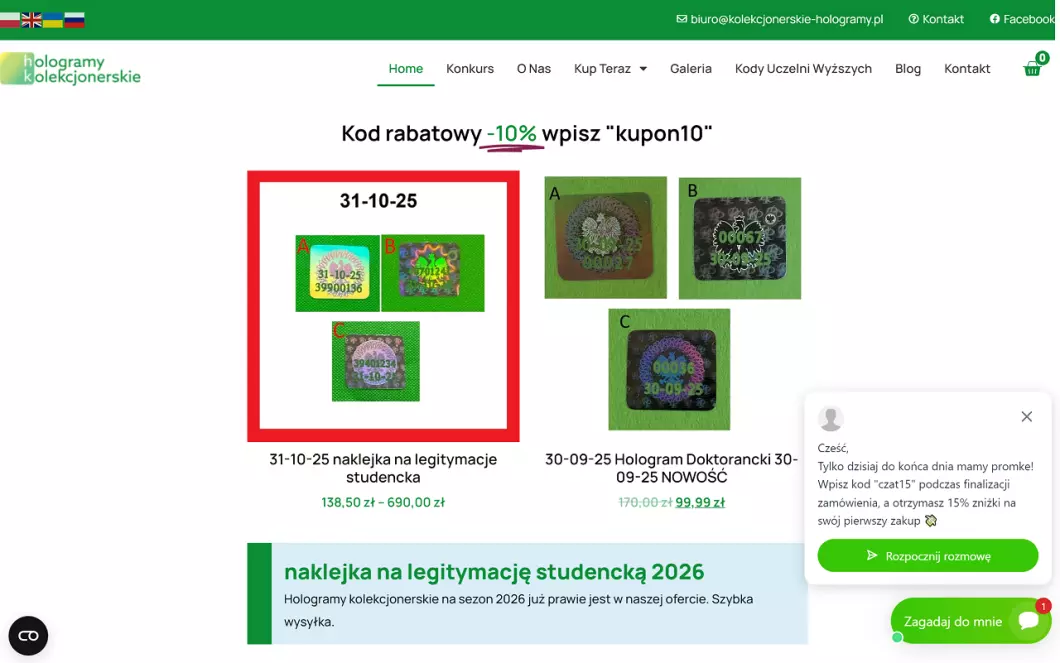 Zrzut ekranu strony